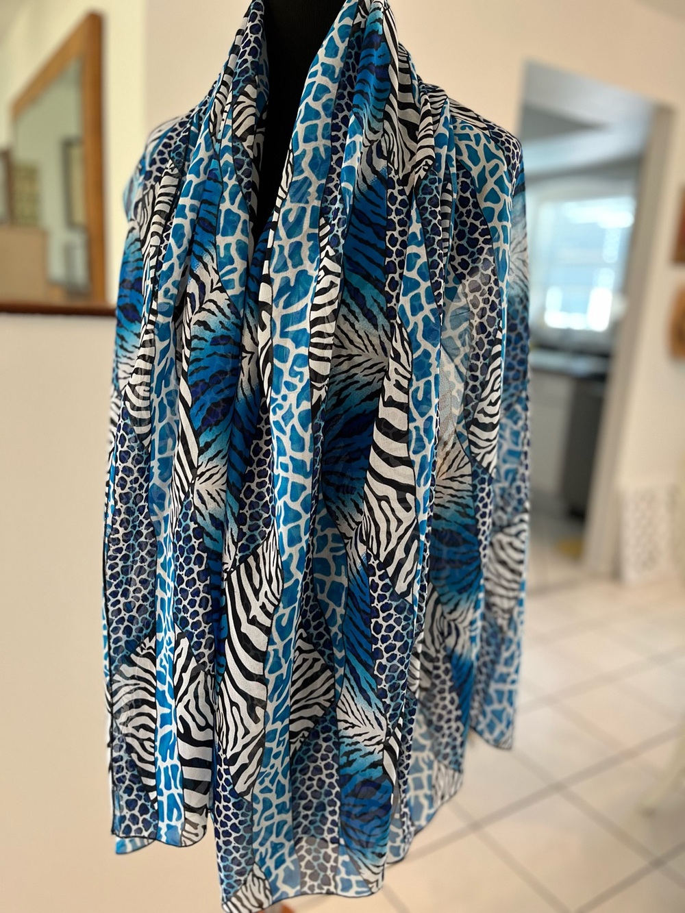 Blue/ white pareo shawl/coverup